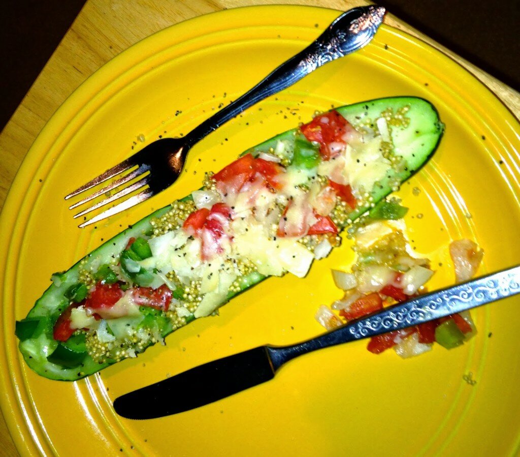 quinoa stuffed cucumbers