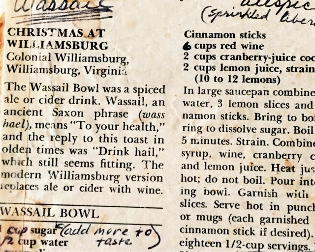 holiday wine wassail recipe