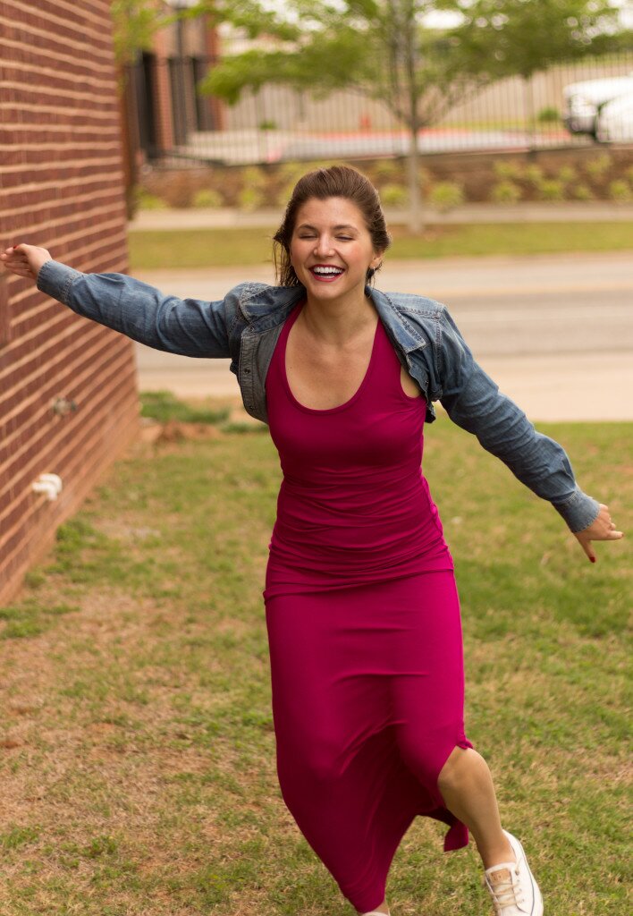 pink maxi dress